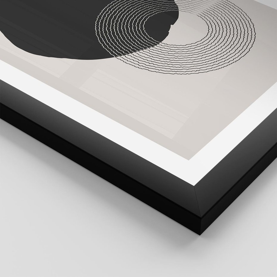 Plakat w ramie 40x50 - Migotliwa Opowieść - abstrakcyjna kompozycja, okręgi - rama czarna