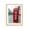 Plakat w ramie 30x40 - Londyńska budka w perspektywie - budka, Londyn - rama drewno