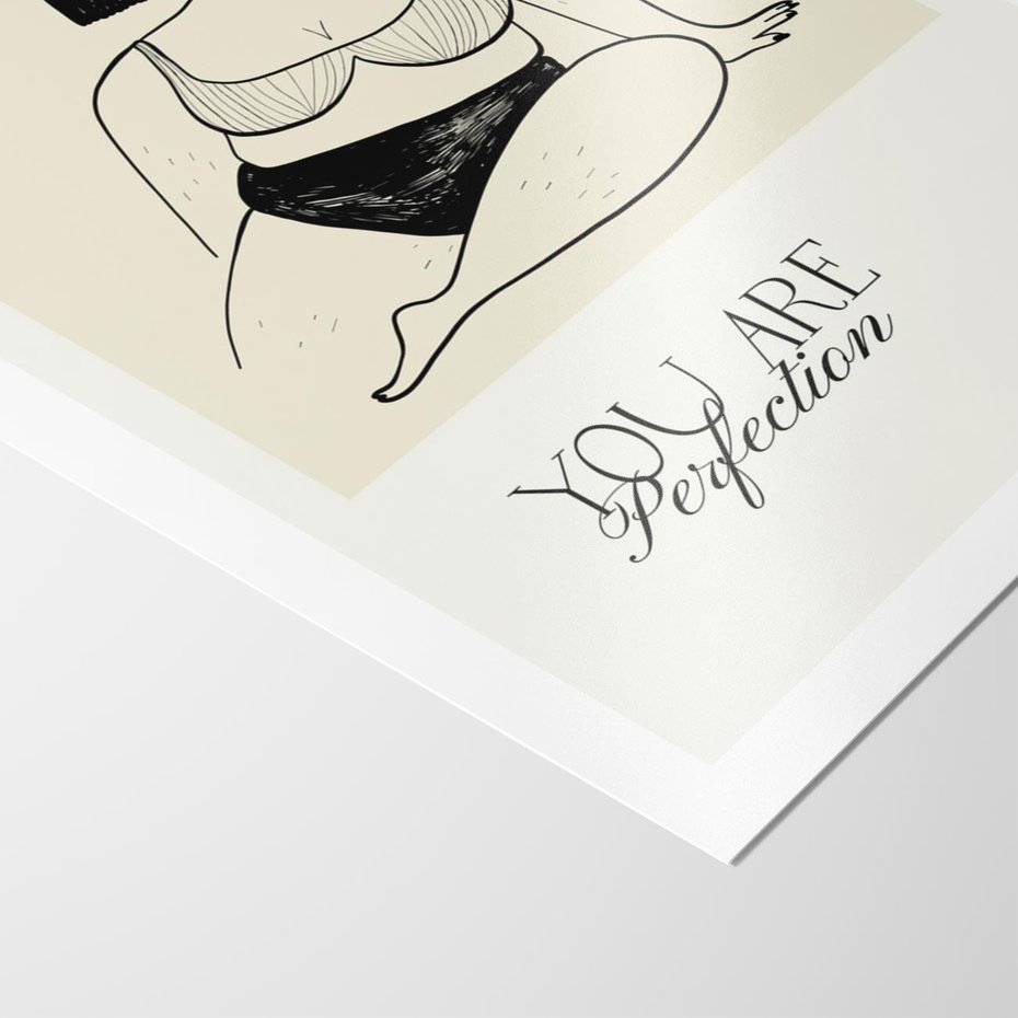 Plakat bez ramy 21x30 - Harmonia Kształtów Bez Granic - siła kobiecości, rysunek