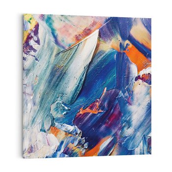 Obraz na płótnie 40x40 - Rytmy ukrytych pragnień - chaos i abstrakcja, plamy koloru