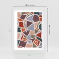 Plakat w ramie 30x40 - Intrygujące Rozbicie - gemoetryczne kształty, mozaika - rama biała