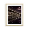 Plakat w ramie 40x50 - Most na nocnym horyzoncie - most, noc - rama drewno