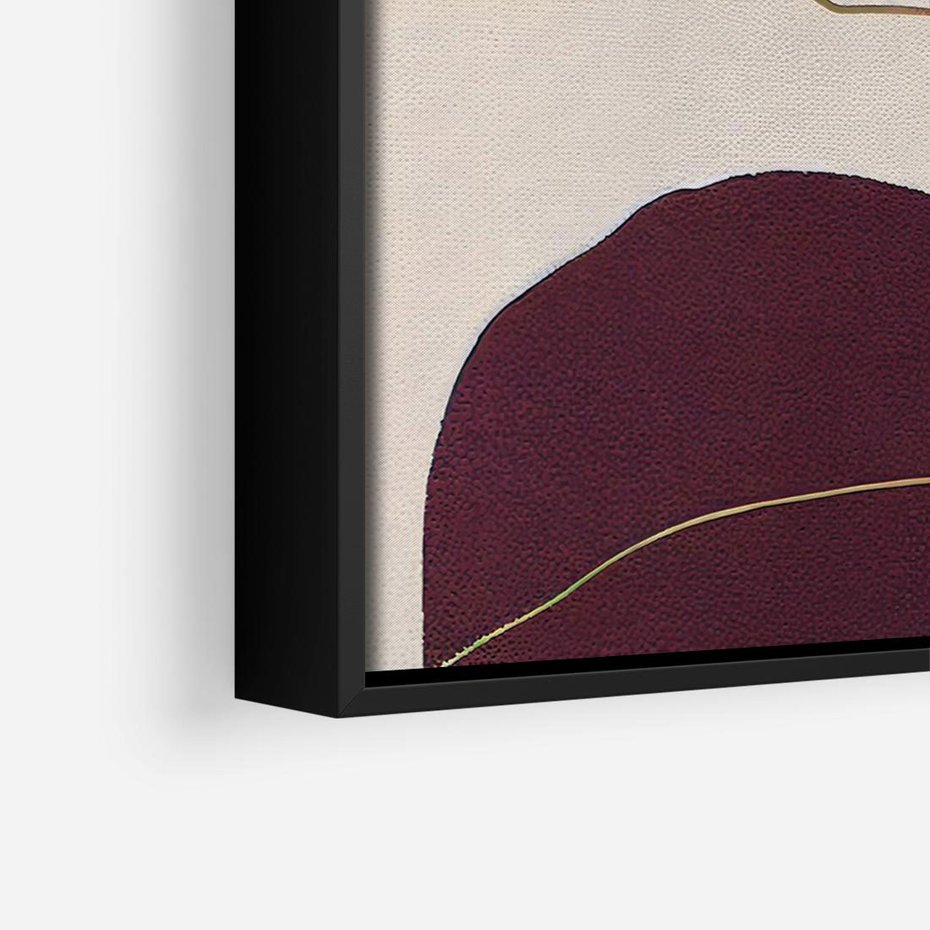 Obraz w ramie 100x70 - Abstrakt Marsala - nieregularne plamy, kształty - rama czarna