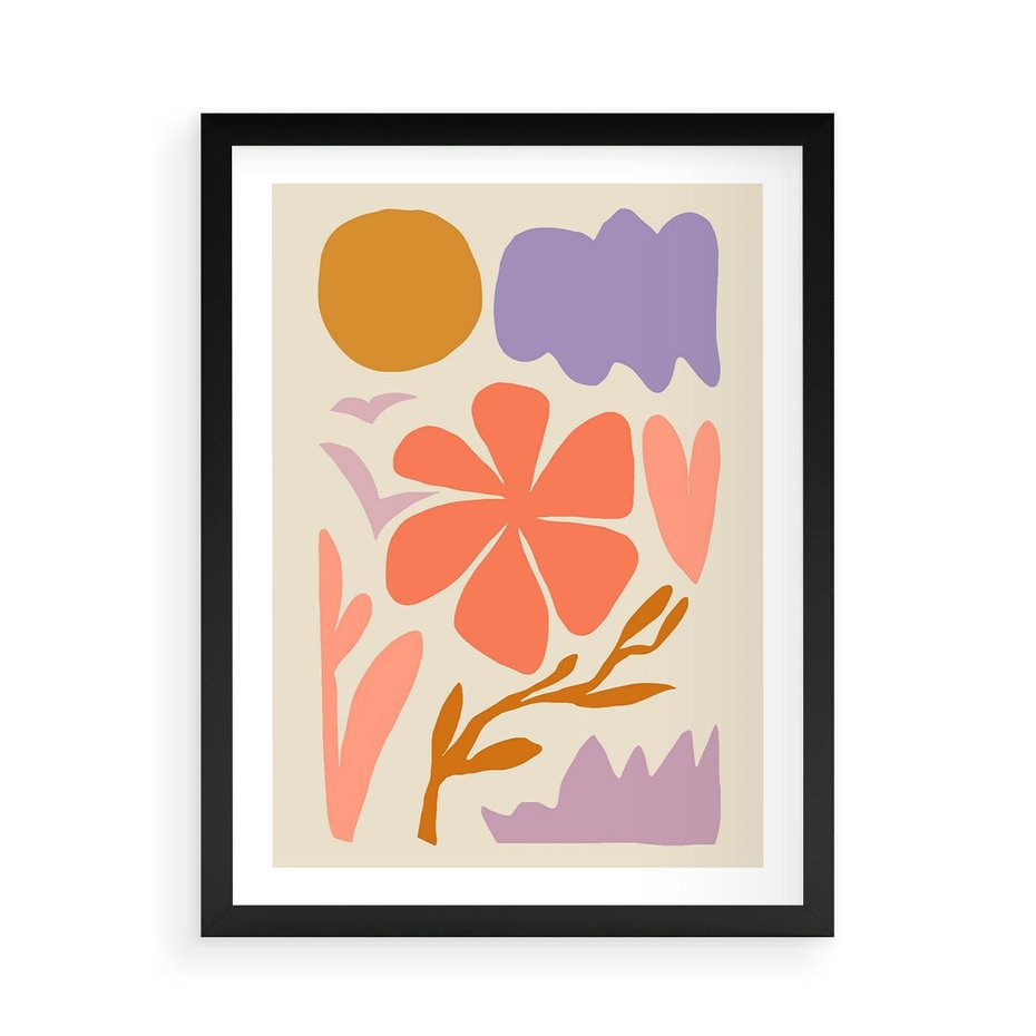 Plakat w ramie 50x70 - Nowoczesne Światło - abstrakcyjny obraz, pastelowe kolory - rama czarna