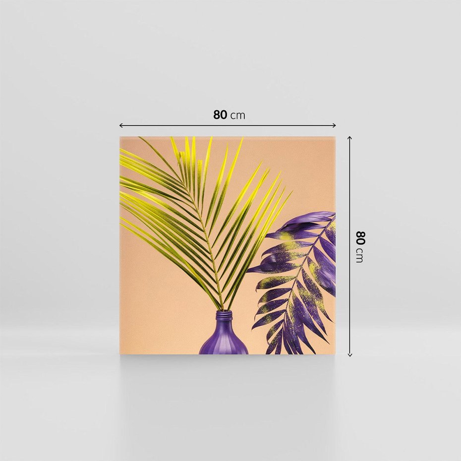Obraz na płótnie 80x80 - Delikatne Piękno - palma, pastele