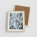 Plakat w ramie 40x50 - Zima na Gałęziach - zima, oszronione gałęzie - rama drewno