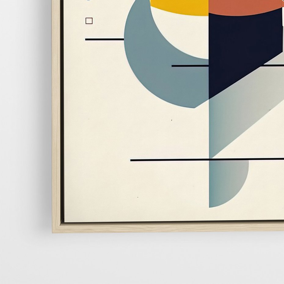 Obraz w ramie 80x120 - Rozbijające Barwne Granice - abstrakcyjna geometryczna kompozycja, koła linie - rama drewno