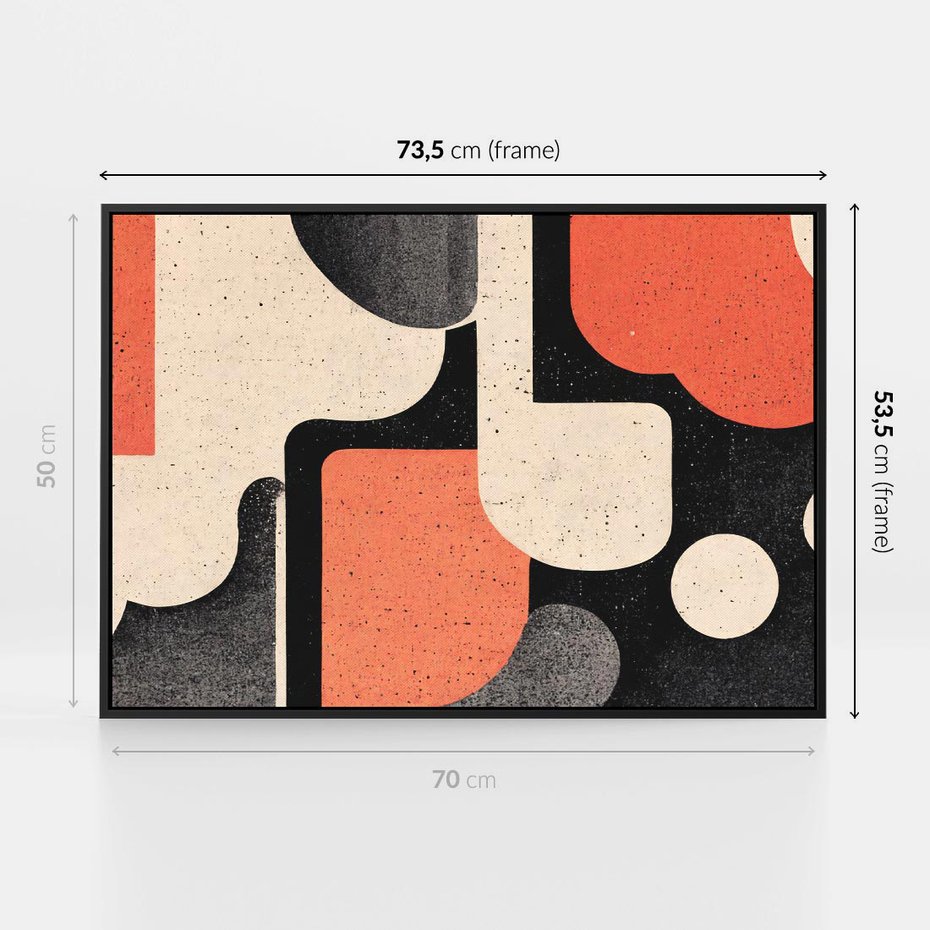 Obraz w ramie 70x50 - Loftowa Harmonia - abstrakcja, styl loftowy - rama czarna