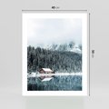 Plakat bez ramy 40x50 - Biały Domek - domek w górach, zima