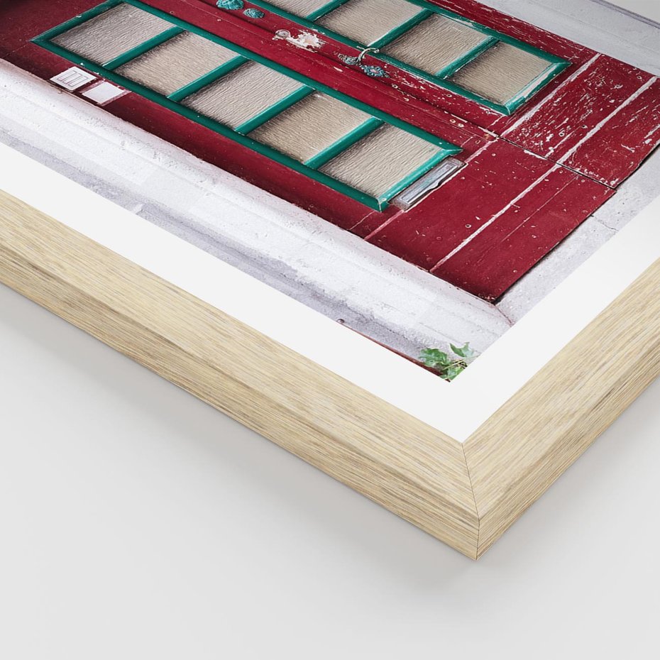 Plakat w ramie 30x40 - Retro Przez Drzwi - drzwi, retro - rama drewno