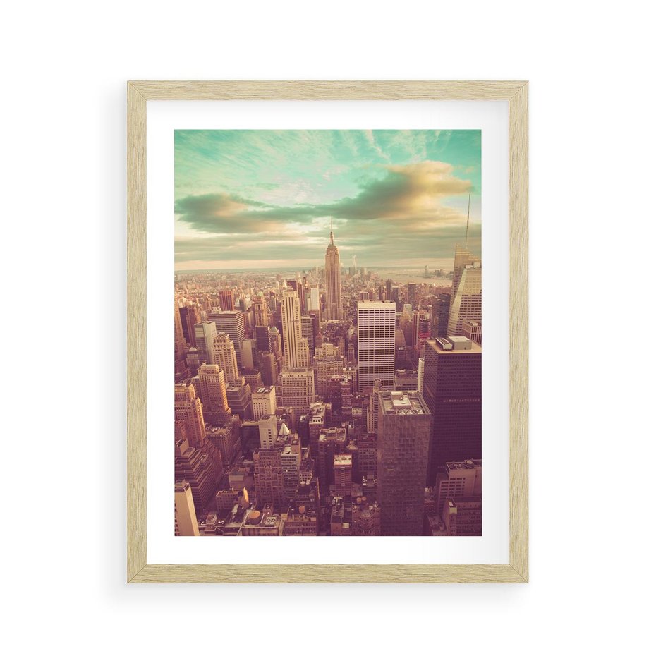 Plakat w ramie 40x50 - Nowy Jork w oczach - Nowy Jork - rama drewno