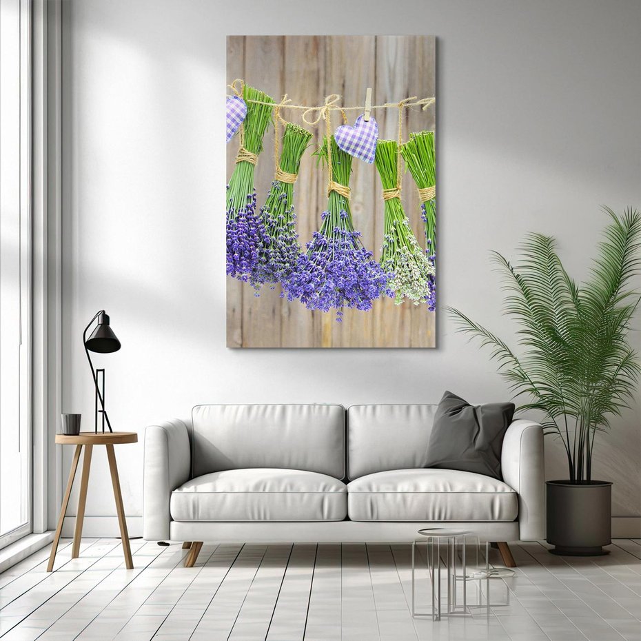 Obraz na płótnie 50x70 - Lawenda kompozycja Kwiaty - lawenda, kwiaty