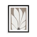 Plakat w ramie 30x40 - Ekspresyjne Kontury - abstrakcyjny kwiat, beże i brązy - rama czarna