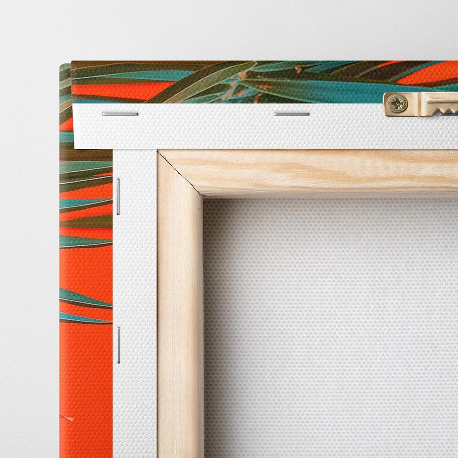 Obraz na płótnie 60x60 - Egzotyczny Urok - liście, palma