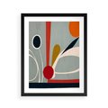 Plakat w ramie 40x50 - Harmonia Kolorowych Impulsów - abstrakcyjny obraz olejny, dziwne formy - rama czarna