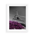 Plakat w ramie 50x70 - Urok Eiffla w Paryżu - Eiffla, Paryż - rama biała