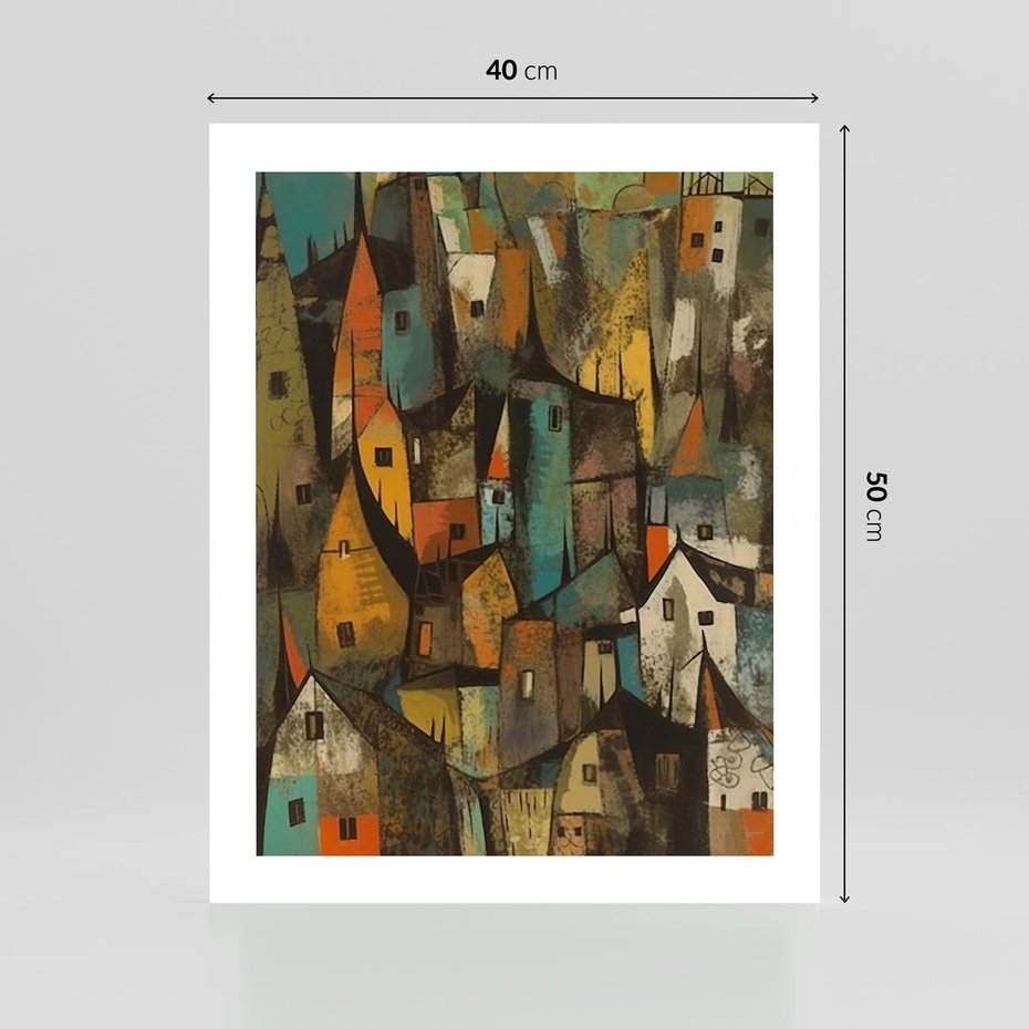 Plakat bez ramy 40x50 - Przenikające Wizje - abstrakcyjny obraz, sztuka abstrakcji