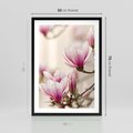 Plakat w ramie 50x70 - Urok Magnolii - magnolie, kwiaty - rama czarna