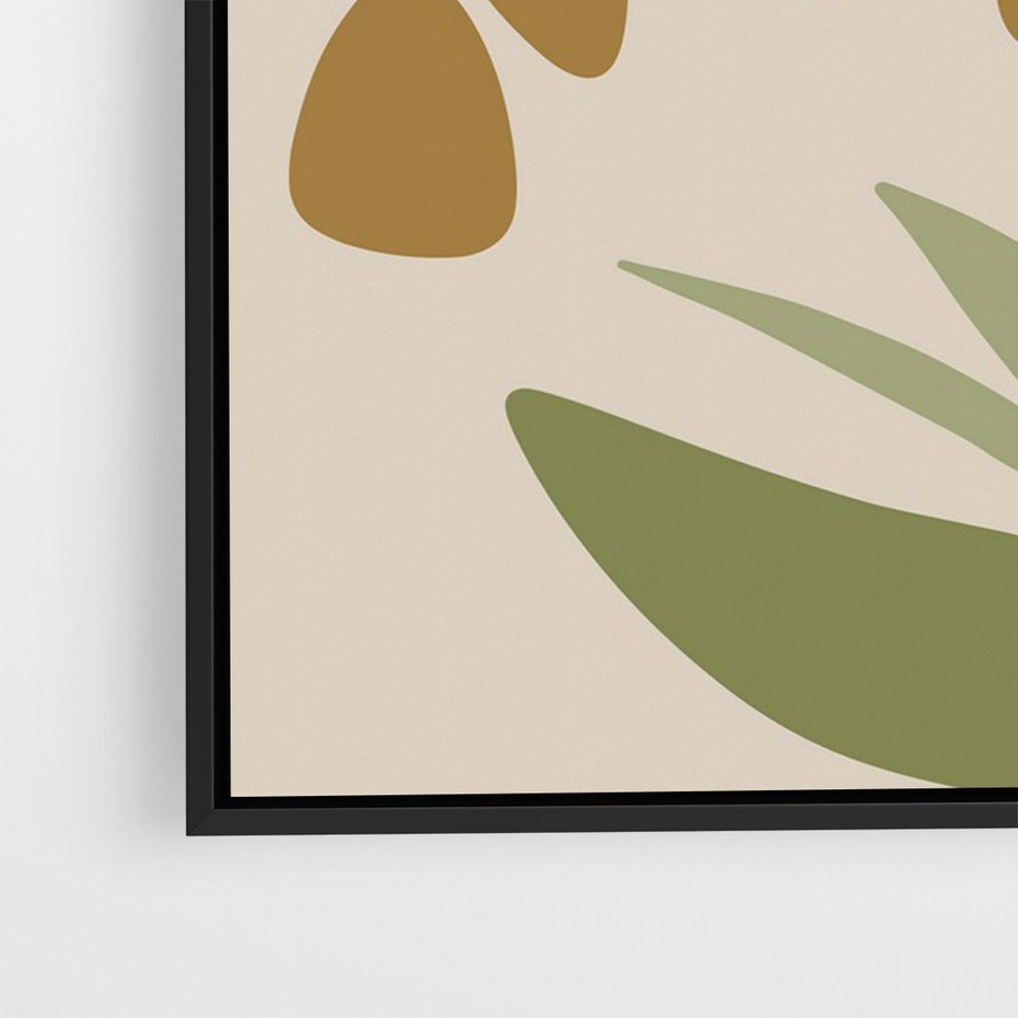 Obraz w ramie 70x100 - Minimalizm z Roślinami - nowoczesny plakat, roślinność - rama czarna