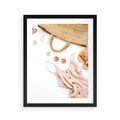 Plakat w ramie 40x50 - Moda na Plażę - kompozycja fashion, sukienka - rama czarna