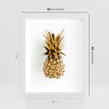 Plakat w ramie 40x50 - Ekskluzywny Akcent - złoty, ananas - rama biała