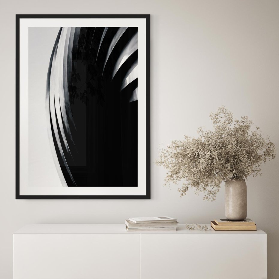 Plakat w ramie 30x40 - Awangarda w Kontraście - architektura, nowoczesne formy - rama czarna