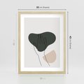Plakat w ramie 30x40 - Bezczasowe Echo - szkic jedną linią, one line - rama drewno