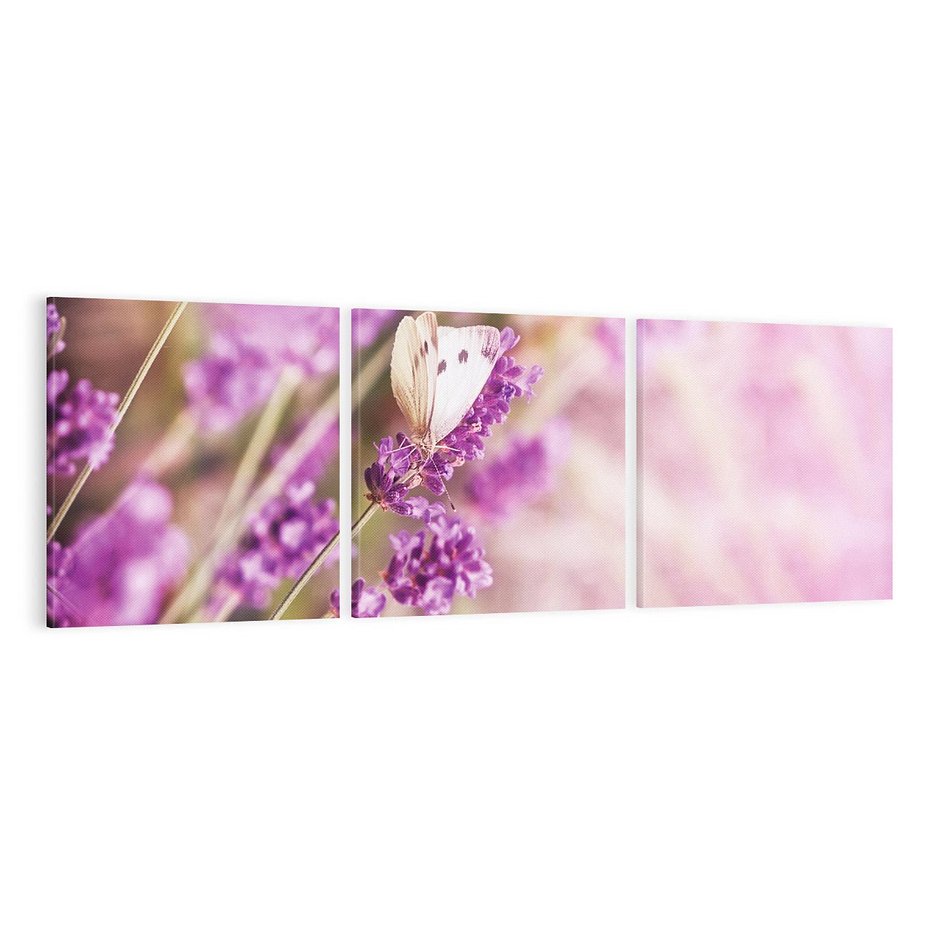 Obraz na płótnie 120x40 - Majestat lawendy: fioletowe pola - lawenda, fiolet