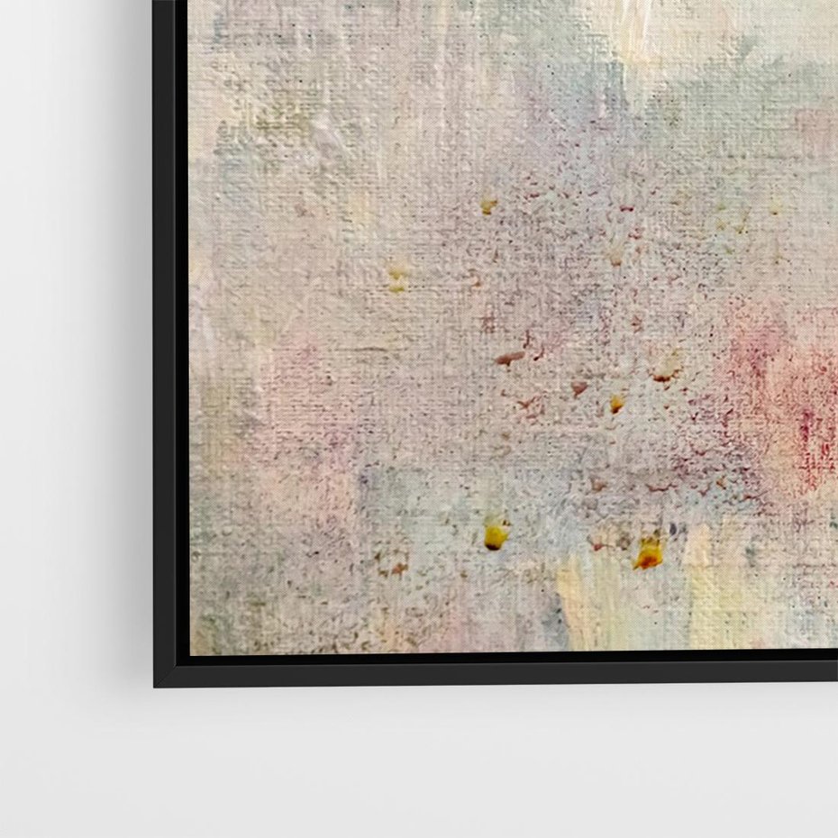 Obraz w ramie 70x50 - Miękka Melodia Pasteli - olejne płótno, pastelowe kolory - rama czarna
