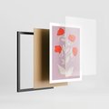 Plakat w ramie 50x70 - Migotliwe Widzenie Kwiatów - nowoczesny plakat, roślinne motywy - rama czarna