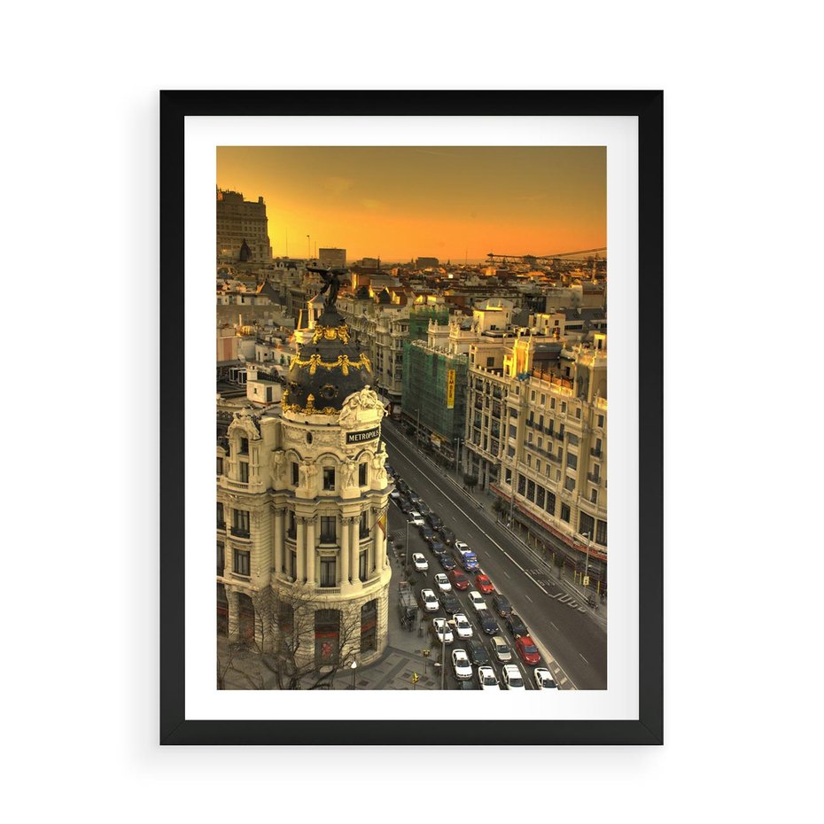 Plakat w ramie 50x70 - Miasto Metropolii - miasto, metropolia - rama czarna