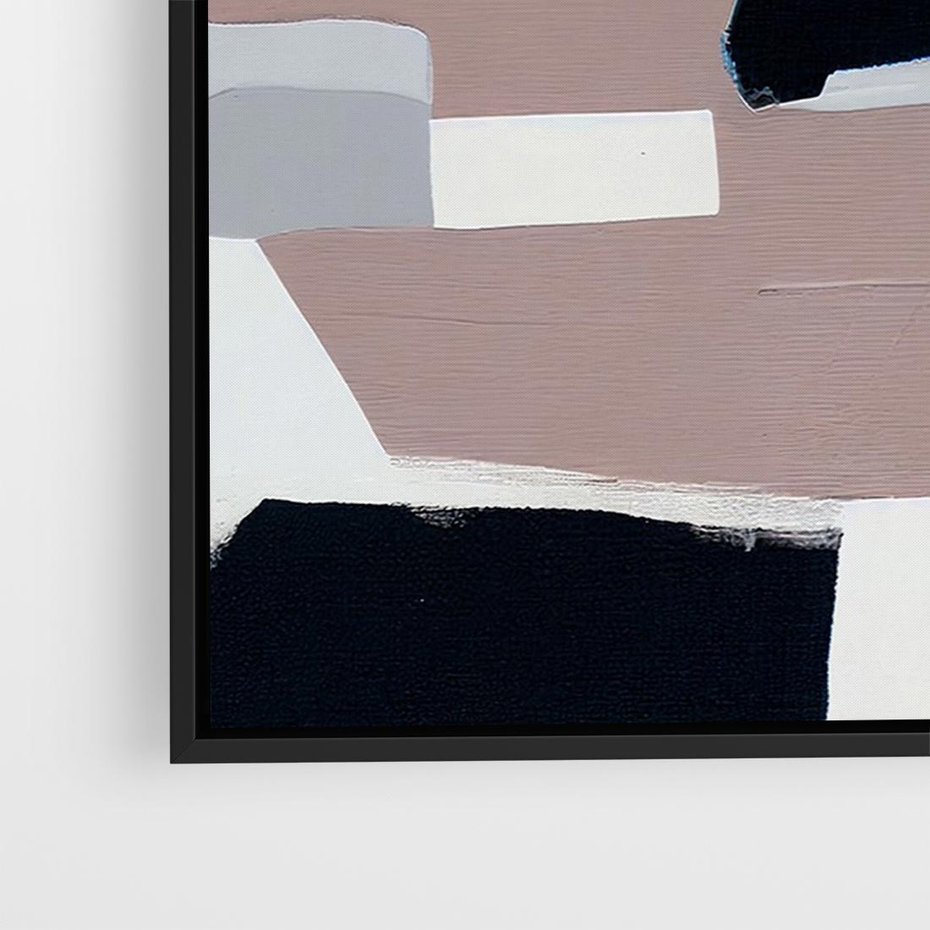 Obraz w ramie 70x50 - Wyrażona cisza abstrakcji - abstrakcyjne, nieregularne kształty - rama czarna