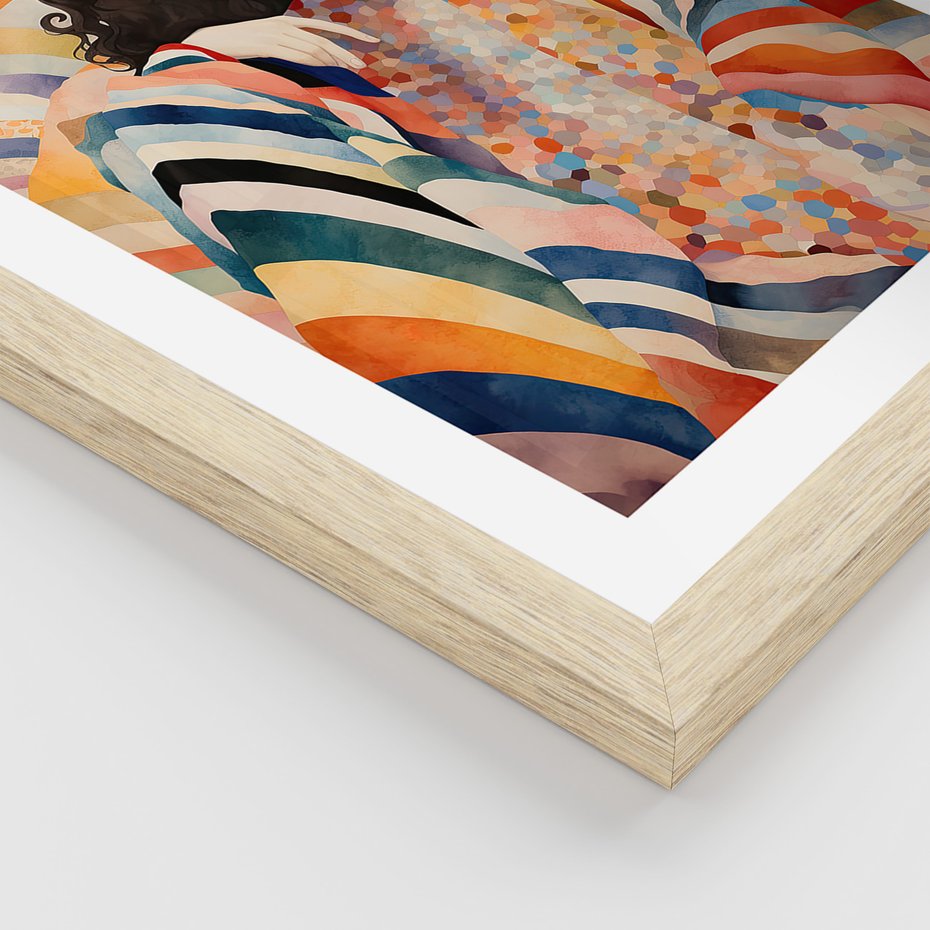 Zestaw obrazy w ramie 50x70 galeria - kobieta, boho, obraz, olejny, akwarela - rama drewno