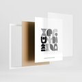 Plakat w ramie 40x50 - Taniec Dziwacznych Kresek - minimalistyczny plakat, czarno biały - rama biała