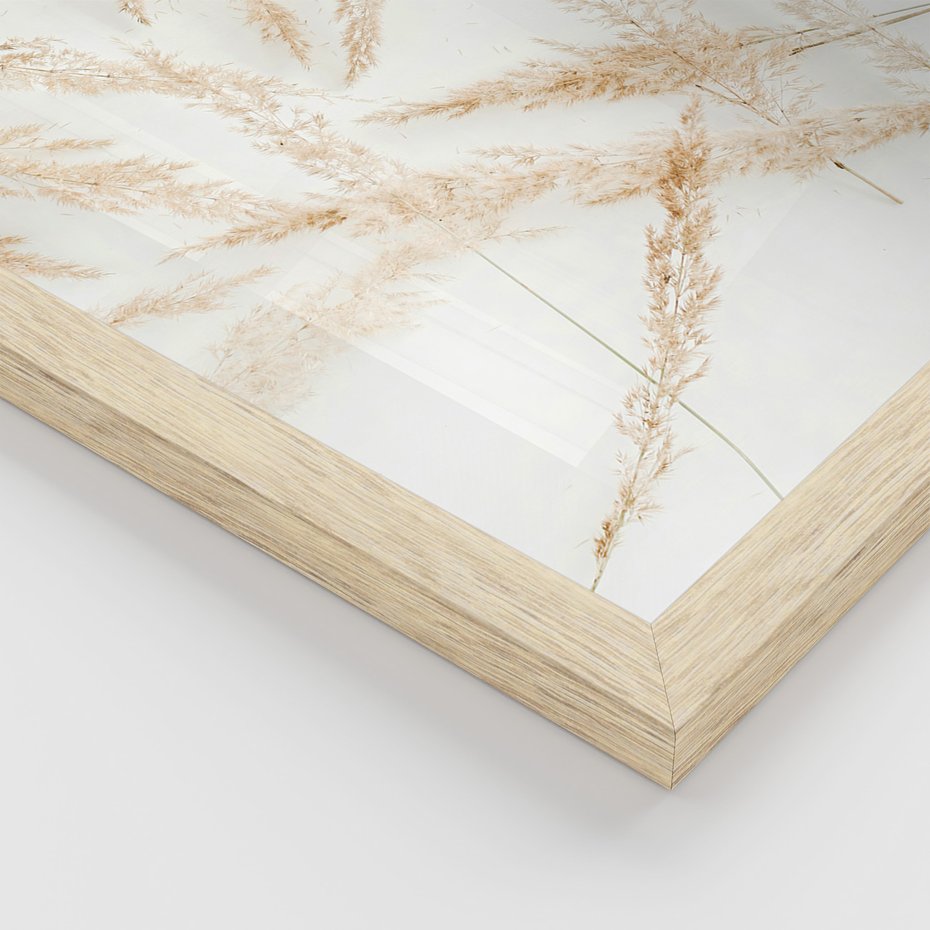 Zestaw obrazy w ramie 30x40 galeria - Boho, trawy, suche - rama drewno