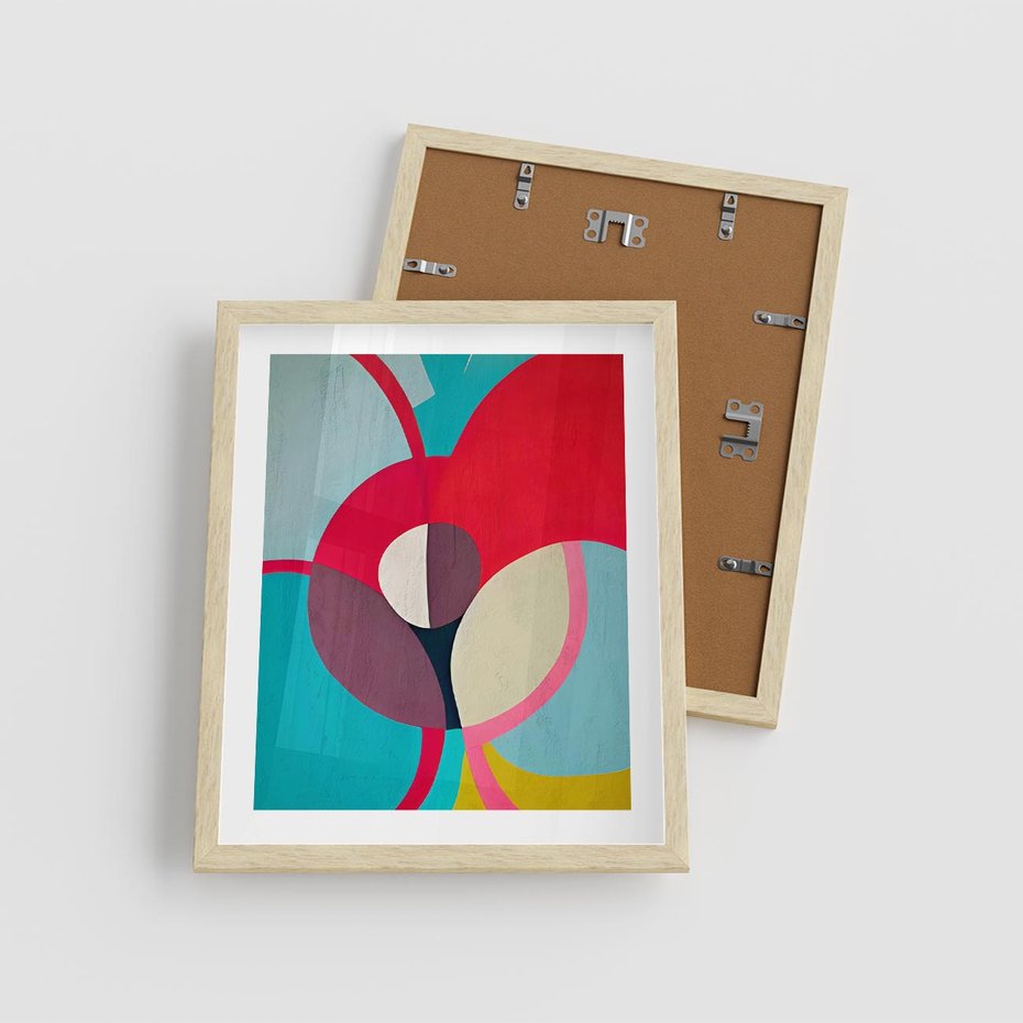 Plakat w ramie 40x50 - Kolorowe Odsłony Inspiracji - abstrakcyjny obraz, olejny - rama drewno