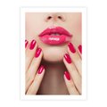 Plakat bez ramy 21x30 - Wyrażenie Piękna - paznokcie, usta