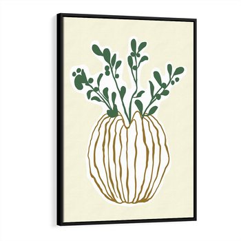 Obraz w ramie 70x100 - Przenikające Formy - abstrakcyjny plakat, kwiaty - rama czarna