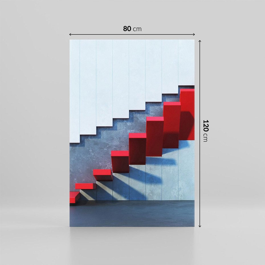 Obraz na płótnie 80x120 - Schody w abstrakcyjnej podróży - schody, abstrakcja