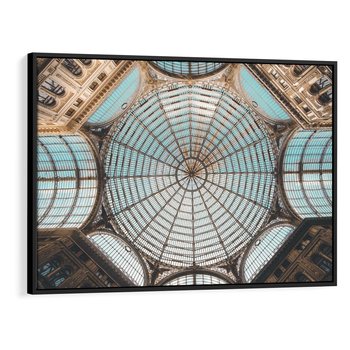 Obraz w ramie 100x70 - Magia Sklepienia - sklepienie, szklany dach - rama czarna