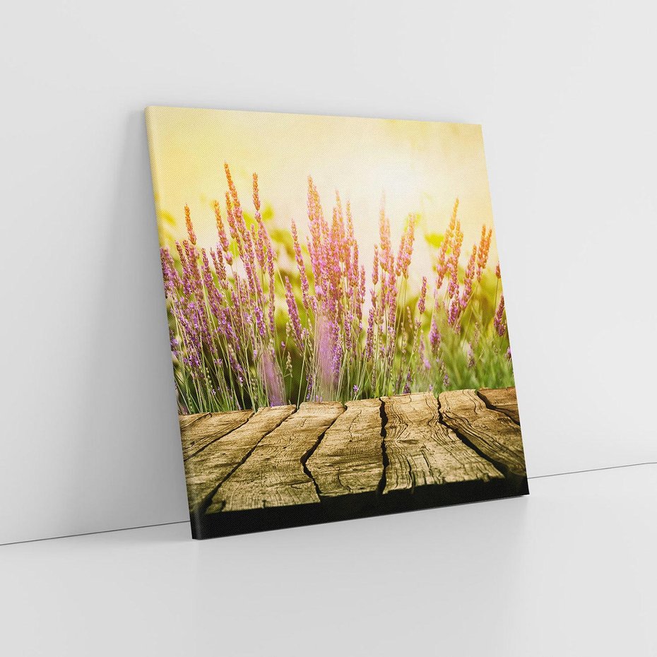 Obraz na płótnie 70x70 - Delikatność i Urok - lawenda, kwiat