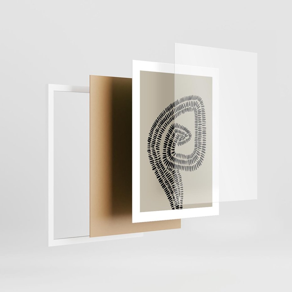 Plakat w ramie 30x40 - Nowoczesne Spektrum Wyobraźni - boho plakat, czarne kropki kreski - rama biała