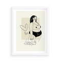 Plakat w ramie 50x70 - Moc to Ona - rysunek, sztuka nowoczesna - rama biała