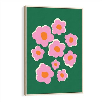 Obraz w ramie 50x70 - Przenikające Refleksje - abstrakcyjny plakat, boho styl - rama drewno