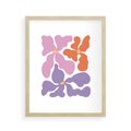 Plakat w ramie 40x50 - Bezgraniczne Wibracje - abstrakcyjne kolorowe kwiaty, minimlizm - rama drewno