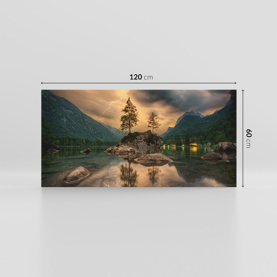 Obraz na płótnie 120x60 - Jezioro Górskie - Spotkanie z Naturą - jezioro, góry