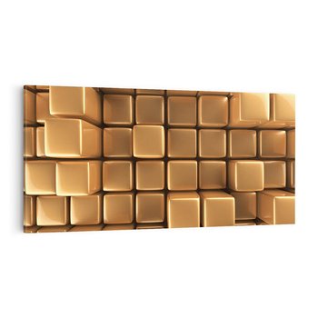 Obraz na płótnie 140x70 - Błyszcząca Elegancja - złoto, 3d