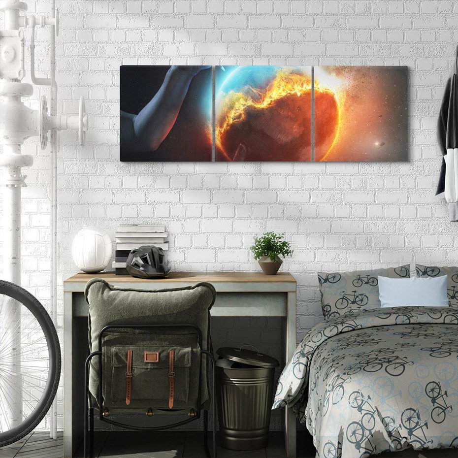 Obraz na płótnie 120x40 - Nieznane przestrzenie - planeta, kosmos