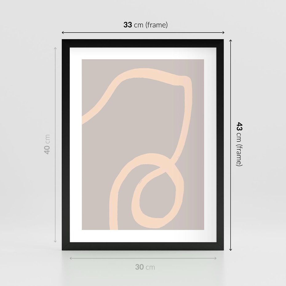 Plakat w ramie 30x40 - Wystylizowana Rewolucja - minimalistyczny obraz, nowoczesny - rama czarna