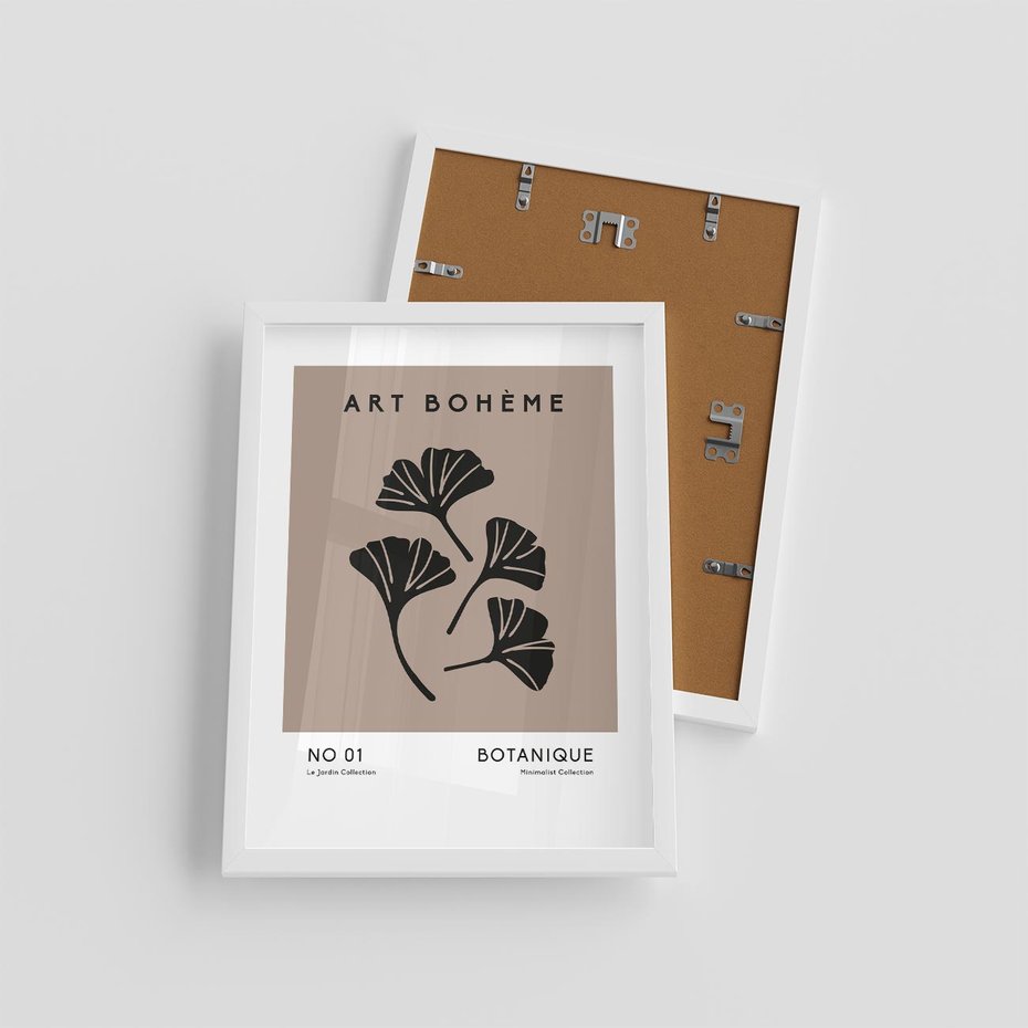 Plakat w ramie 30x40 - Botaniczne wymysły - sztuka boho, plakat - rama biała